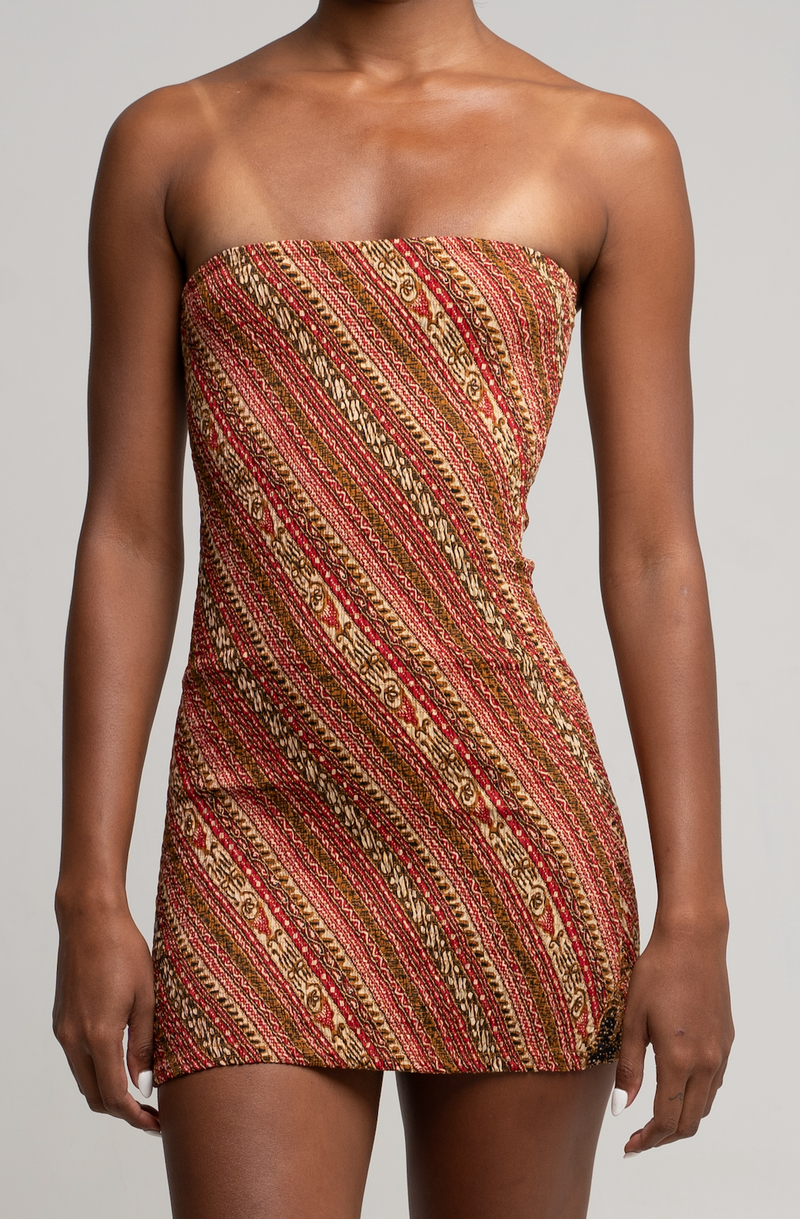 Batik Tube Dress Garis