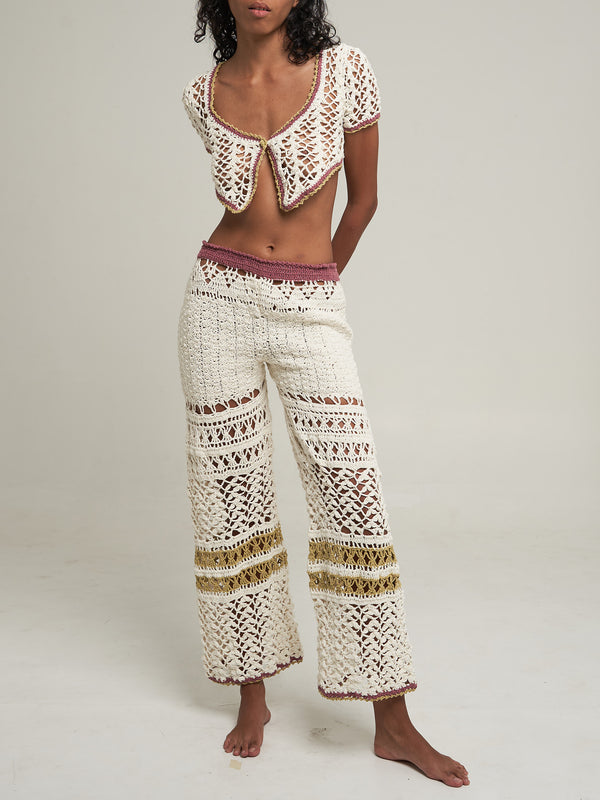 Tanza Pant Set White